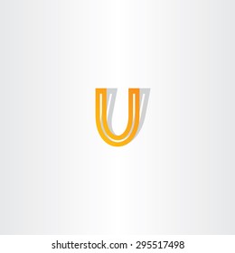 letter u orange icon design element