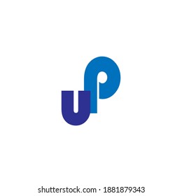 Letter u p colorful icon vector design illustration