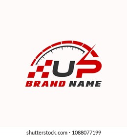 Letter U P logo icon design template elements