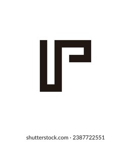 Letter U P square geometric symbol simple logo vector