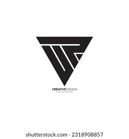 Letter u p v modern unique triangle shape creative monogram flat logo. U logo. P logo. V logo
