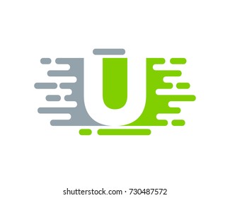 Letter U Paint Color Icon Logo Design Element