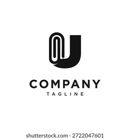 Letra U Clip de papel Icono de logotipo Vector