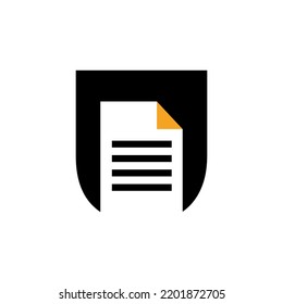 Letter U Paper Document Logo Vectorvorlage Einfaches Konzept