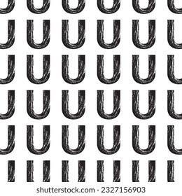 Letter U Pattern, Typography Background, Alphabet Wallpaper