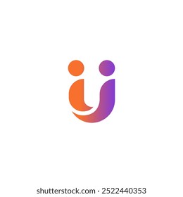 Letter U People Logo simple Logo Vector