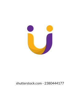 Logo De La Letra U People. Vector de logotipo de sonrisa de U