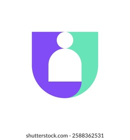 Letter U people simple colorful logo design