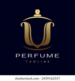 Letter U Perfume Logo Design, Elegant Luxury Scent Initial Logo