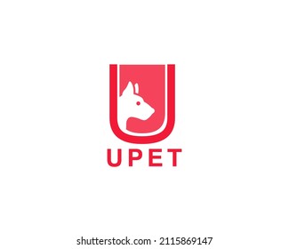 Letter U Pet dogs Logo template, fully vector and customized logo design