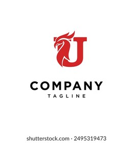 Letter U Phoenix logo icon vector