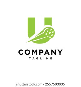 Letter U Pickleball Logo Icon Vector