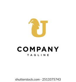 Letter U Pigeon Logo Icon Vector