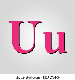 letter U pink