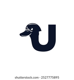 Buchstabe U Platypus-Logo-Ikone, Vektor.