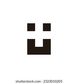 Letter u plus, hospital geometric symbol simple logo vector