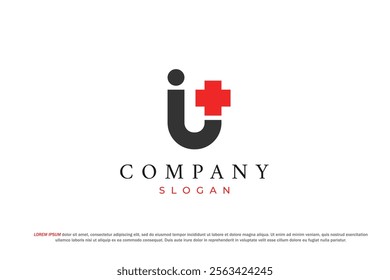 letter u plus or hospital medical logo