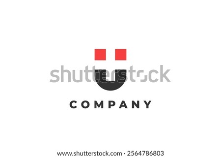 letter u with plus hospital symbol on negative space magnet logo