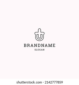 Letter u plus logo icon design template