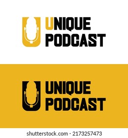 Letter U podcast logo design