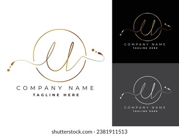 Letter U premium handwritten signature logo