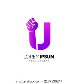 Letter U Punch Logo Design Vector Icon Graphic Emblem Illustration