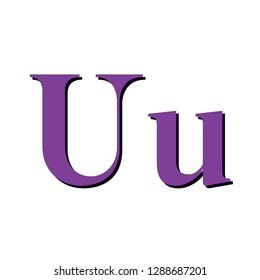 letter U purple