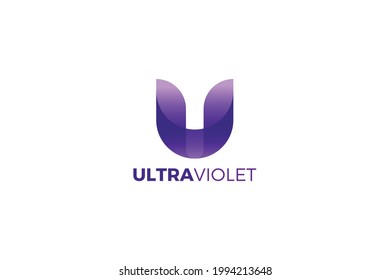 Letter U purple color aesthetic business logo