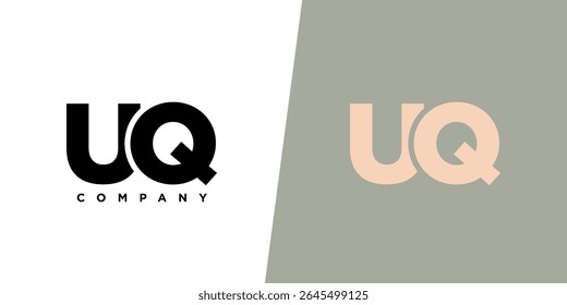 Letter U and Q, UQ logo design template. Minimal monogram initial based logotype.