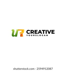 letter u r gradient logo design 