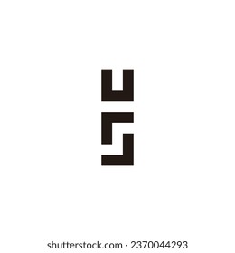 Letter U, r, J and s square geometric symbol simple logo vector