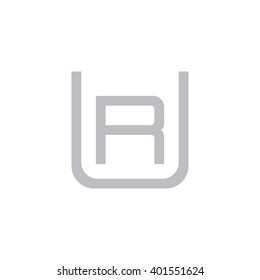 letter U and R monogram square shape logo gray