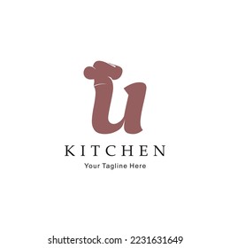 letra U símbolo de la plantilla del logotipo del restaurante vector