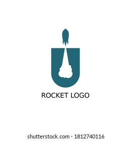 Letter U Rocket Logo for an airline or business.