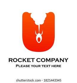 Letter u with rocket vector logo. This design is modern and suitable for web, brand, network, transportation, app, etc