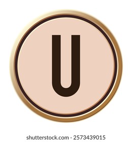 Letter U with a romantic and cozy pink design, perfect for Valentine’s Day projects to convey warmth and affection