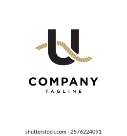 Letter U Rope Logo Icon Vector