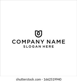 u vector de diseño de icono de logotipo