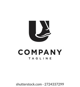 Letra U Correr o pie logotipo Vector de iconos