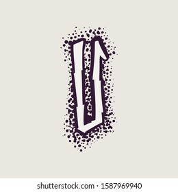 Letter U rune logo on the dots background. Nordic occult symbol for identity, package, book, diploma, etc.