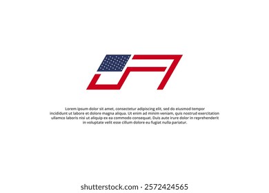 letter u s a and american flag logo