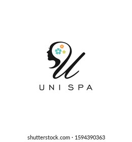 Letter U S US SU salon spa beauty handwriting female