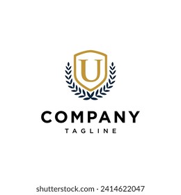 Letra U Shield Education logo icono plantilla vectorial.eps