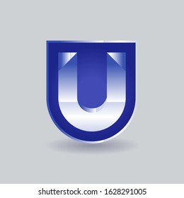 Letter U Shield Logo Icon. Protection Logo.
