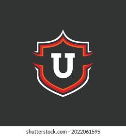 Letter U and Shield Logo Template