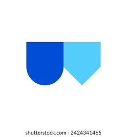 Letter U shield simple abstract logo