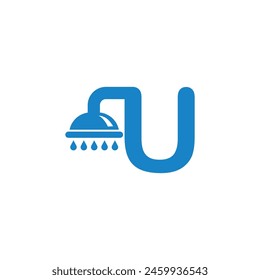 Letter U Shower logo icon vector template.eps