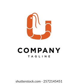 Letter U Shrimp Logo Icon Vector