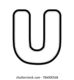 Letter U sign design template element. Vector. Flat style black icon on white.