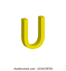 LETTER U SIMPLE CLIP ART VECTOR ILLUSTRATION